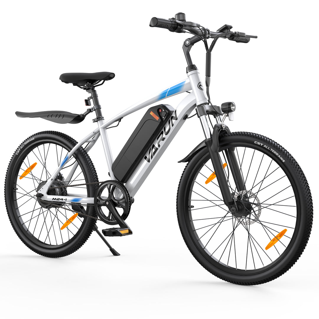 VARUN Electric Bike for Adults, 350W 20MPH Commuter Ebike with 36V Removable Battery, 24'' Electric Mountain Bike with Front Fork Suspension and Dual Disc Brakes