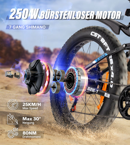 Fat Tire E-Mountainbike Pedelec Bicicletta elettrica fuoristrada con sospensione completa 90 Nm Batteria rimovibile a lungo raggio - Varun Ballistic 26'' E-Bike