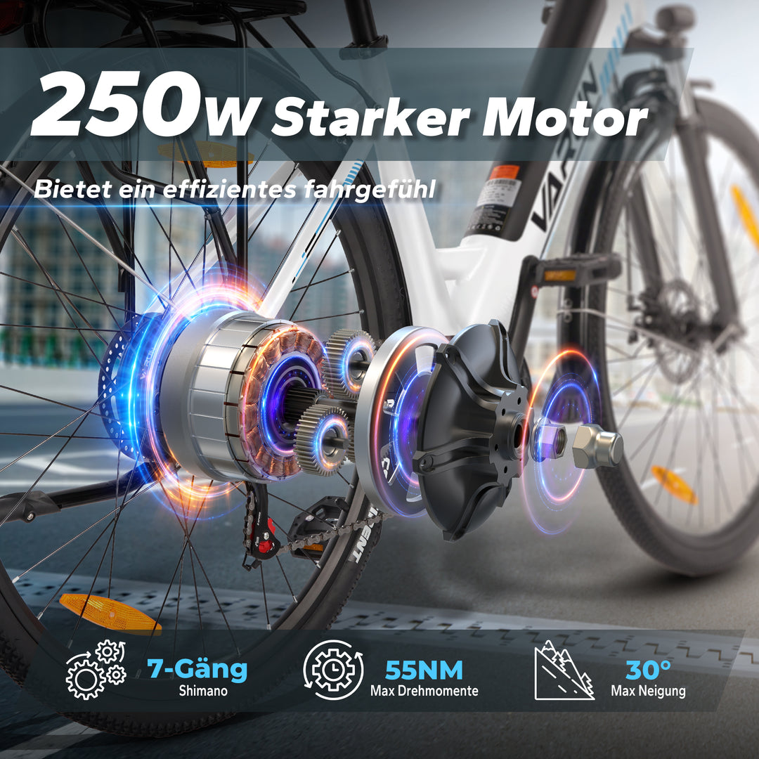 VARUN S700-2 Electric Bike for Adults - 500W Electric Bicycle Up to 40 Miles, 48V Removable Battery, 7-Speed, and Shock Absorber, Stylish 27.5" Ebike Suitable for Commuting