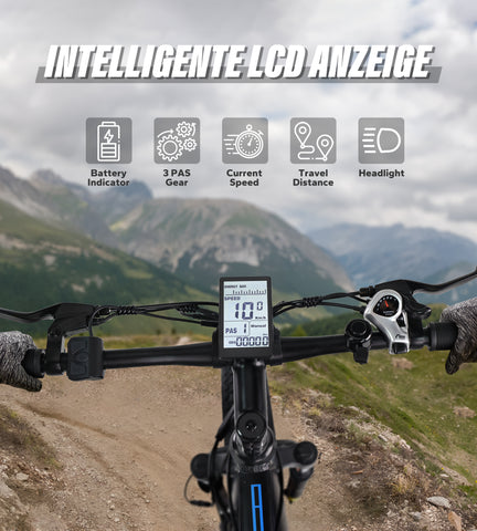 Fat Tire E-Mountainbike Pedelec Bicicletta elettrica fuoristrada con sospensione completa 90 Nm Batteria rimovibile a lungo raggio - Varun Ballistic 26'' E-Bike